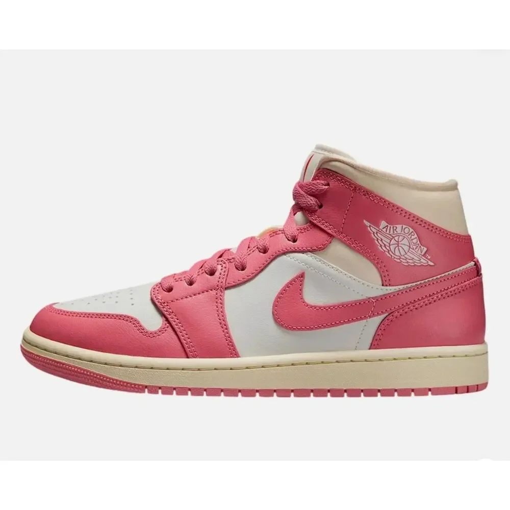 Size 6 - Women's Nike Air Jordan 1 Mid Sail/Pink Salt-Guava Ice BQ6472-109